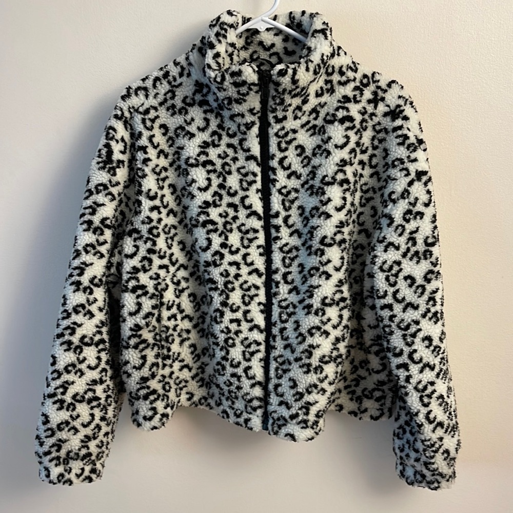La Hearts Black and White Teddy Jacket